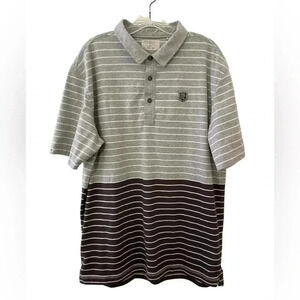 Linksoul 100% Cotton Golf Polo Gray Striped Size X-Large XL
